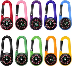 flintronic Kompass Kinder, 4/6/10PCS Kompass Schlüsselanhänger Bunte, Schlüssela