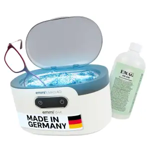 EMAG Emmi-04K Ultraschallreiniger mit Edelstahlwanne – 0,6L Ultraschallgerät für Schmuck, Brillen...