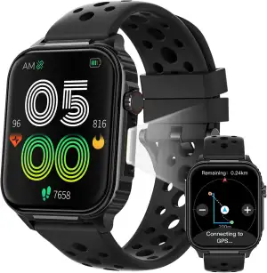 Parsonver Smartwatch Herren mit GPS Eingebautes, 10 Tage Akkulaufzeit, Kompass, 