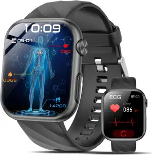 2026 Neu Smartwatch EKG+HRV/BMI/Harnsäure/ΒΙυtｚυcker Herren Damen, 1.97'' AMOLED
