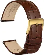 WOCCI Leder Uhrenarmband für Herren Damen, Top Grain Leder, Geprägtes Alligatorkorn, Schnellversc...