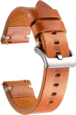 Rindsleder Uhrenarmband, Retro Handgemacht Vintage Quick Release Dick Leder Uhrenband mit Schnalle aus Edelstahl, Ersatzarmband für Smartwatch Damen Herren 18mm 20mm 22mm 24mm