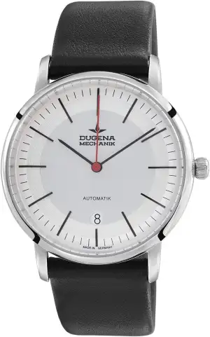 Dugena Herren-Armbanduhr 7000361-1 Festa Bauhaus, Automatik, weißes Zifferblatt,