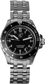 Taucheruhren Herren BT25 mit im eleganten Militär Uhr-Look, gebürstetes Edelstahlgehäuse mit entspiegeltem Saphirglas