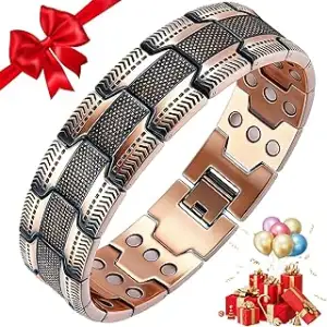 Kupferarmband Herren 3 Reihen Ultra-Starke Magnete Magnetarmband, Patent Männlic