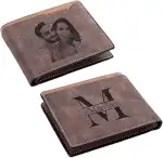 Easycosy Männer Papa, Personalisierte Geldbörse Herren mit Foto & Namen - Leder Geldbeutel Portmo...