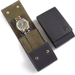 BUREI Leder Uhrenetui Tragbare Uhren Reisetasche Einzeluhr Reisetasche Uhrentasc