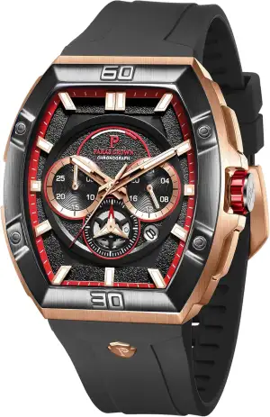 PC PARAS CROWN Uhren Herren Chronograph Quarzuhr mit Japanischem Uhrwerk 5ATM Ed