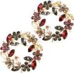 2 Stück Exquisite Blumenkranz Brosche Damen, Glitzer Kristall Brosche, Elegante Strass Blumenstrauß, Schöne Broschen für Kleidung und Anstecknadel Damen für Mantel Kleid Bluse Hochzeit Geschenk