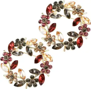 2 Stück Exquisite Blumenkranz Brosche Damen, Glitzer Kristall Brosche, Elegante Strass Blumenstrauß, Schöne Broschen für Kleidung und Anstecknadel Damen für Mantel Kleid Bluse Hochzeit Geschenk