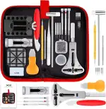 XOOL Uhrenreparatur-Set – Professionelles Werkzeugset mit Batteriewechsel-Kit, Gehäuseöffner, Armbandkürzer, Federstegwerkzeug, Schraubendrehern und Tragetasche inkl. Anleitung