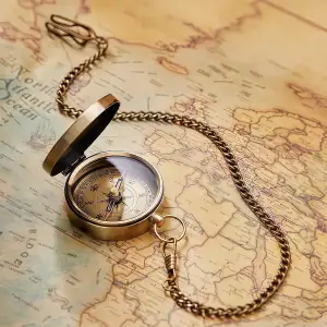 Taschenkompass aus Messing – vollfunktionsfähiger Kompass im antiken Nautik-Desi