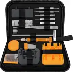 Cirulli 132-tlg Uhrmacherwerkzeug Set,Komplett-Uhrenservice-Set für Batteriewechsel Armband-Kürzung, Zeiger-Einstellung,Gehäusebodenöffner,Schraubendrehern,uhrenwerkzeug,Reparaturen