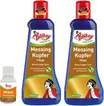 POLIBOY Messing Kupfer Pflege - Glanzpolitur zur Entfernung von Anlaufstellen - 2x 200 ml - Mit P...
