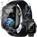 Parsonver Smartwatch Herren Damen mit Telefonfunktion, Fitnessuhr mit GPS, 3 ATM wasserdichte für Schwimmen, Fitness Watch mit 100+ Sportmodi, Herzfrequenz, Schlafen, für Android/iOS, Schwarz