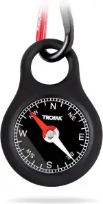 Troika Kompass Wegweiser - COS10/BK - Schlüsselhalter mit Kompass und Karabiner - schwarz - PVC/Acryl/Silikon - Aluminium - das Original