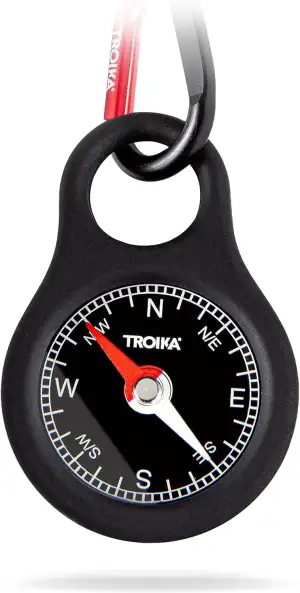 Troika Kompass Wegweiser - COS10/BK - Schlüsselhalter mit Kompass und Karabiner 