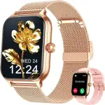 LODIMEKE Smartwatch Herren Damen Telefonfunktion Blutdruck Herzfrequenz Schlaf, 1.96’’ AI Fitnessuhr 100+ Sportmodi, IP67 wasserdichte Schrittzähler Wecker Taschenrechner Visitenkarte iOS Android