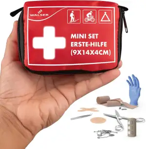WALSER Premium Mini Erste Hilfe Set 2026, wasserfestes Notfall-Set Outdoor/Campi