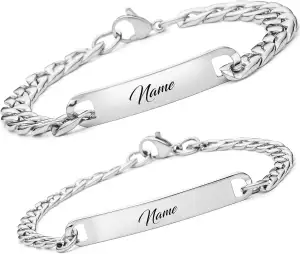 BAVELA Partnerarmbänder mit Gravur | Personalisierte Armbänder | Partnerarmband 