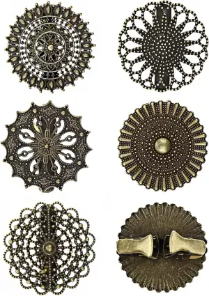 5 Stile Vintage Cardigan Clips, Strickjacke Clip, Kleid-Cinch-Clips-Set, Runde Vintage Blumen Cardigan Clip, Kleid Taillenstraffer Brosche, Kragen Schal Kragen Verschlüsse für Frauen