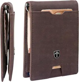 TRAVANDO Geldbeutel Männer mit Geldklammer Athen Geldbörse Herren Kartenetui Sli