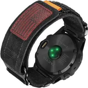 Weiches Wildlederarmband, 26mm Militärarmband Kompatibel mit Garmin Instinct 3 5