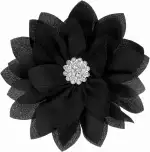 PATIKIL Elegante Blumen-Brosche für Frauen, Stoffblume, Kristall-Brosche, Anstecknadel für Hochzeit, Party, Geschenk, Anzug, Kleidung, Hut, Kleid, Mantel, Zubehör