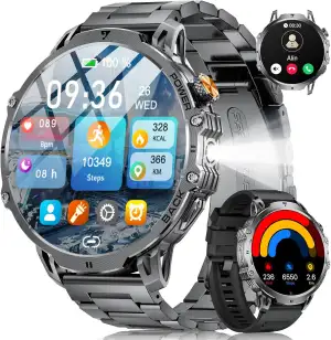 2026 Smartwatch Herren Militär-1.85'' HD Große Display/1000mAh Akku(20 Tage),Out