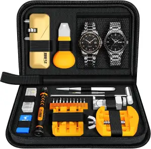 Jorest 【Neu 2025】 Uhrenwerkzeuge Set, Uhr Batteriewechsel, Uhrenarmband Kürzen Werkzeug, Uhren Reparatur, Uhrmacherwerkzeug mit Stiftausdruck, Uhrenoffner öffner, Schraubendreh