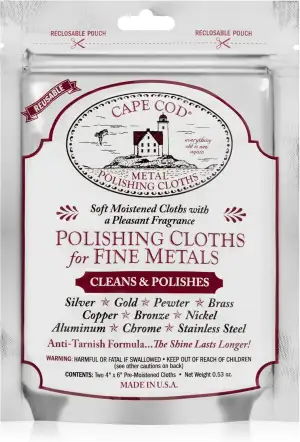 Cape Cod Poliertücher für feine Metalle – 2 Tücher im wiederverschließbaren Beut