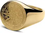 Lucleon by Trendhim Ring Herren | Kompass-Siegelring aus chirurgischem Edelstahl mit graviertem Signet | Dänisches Design | Stilvoller Männerschmuck für Alltag & Anlass