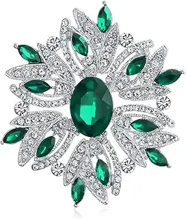 Mode Große Erklärung Vintage-Stil Simulierten Edelstein Kristall Schal Blume Art Deco Brosche Pin...