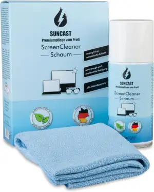 SUNCAST Schaum 150ml Screen Cleaner Set inkl. Mikrofasertuch | Premiumpflege vom