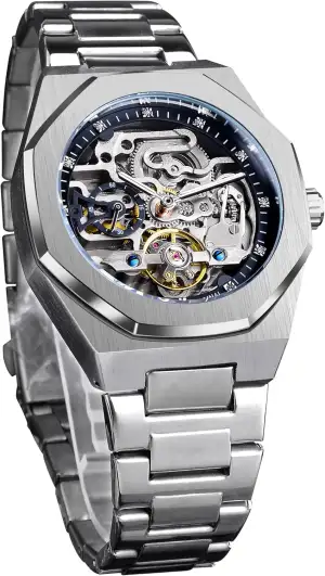 FORSINING Vintage Watch for Men Engraved Automatic Self-Wind Mechanical Big Dial