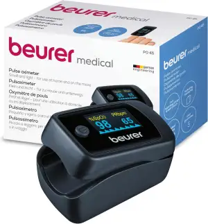 Beurer PO 45 Pulsoximeter, Messung von Sauerstoffsättigung (SpO2), Herzfrequenz 
