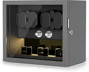 Uhrenbeweger, Schlüsselschloss Uhrenwinder für 4/6/8 Automatikauhren mit 3 Zusät