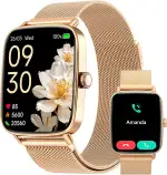 Smartwatch Damen, 1.85" Smart Watch mit Telefonfunktion, Fitnessuhr Damen mit Pulsuhr Schlafmonitor SpO2, 110+ Sportmodi Schrittzähler Uhr, IP68 Wasserdicht Sportuhr für Samsung/iPhone/Android