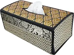 CCcollections Handgefertigte Reed Taschentuchboxabdeckung - Rechteckige Taschent