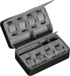 Reiseetui für 8 Uhren, Sonnenbrillen, Ringe und Manschettenknöpfe, robuster trag