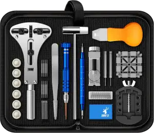 Jorest 【Neu 2025】 Uhrenwerkzeuge Set, Uhr Batteriewechsel, Uhrenarmband Kürzen W